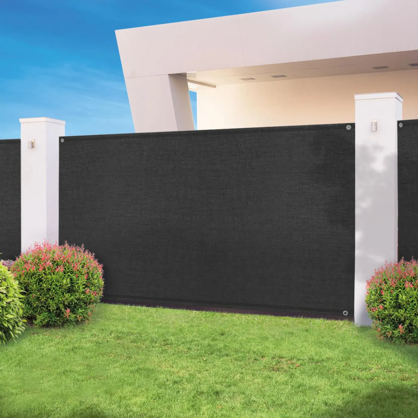 Brise vue noir 2 m x 10 m occultant 300 gr/m²