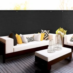Brise vue noir 2 m x 10 m occultant 300 gr/m²