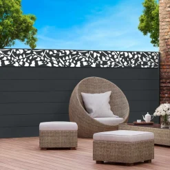 Brise vue occultant effet lames de clôture motifs FLOWER 1,5 x 10M 160 gr/m²