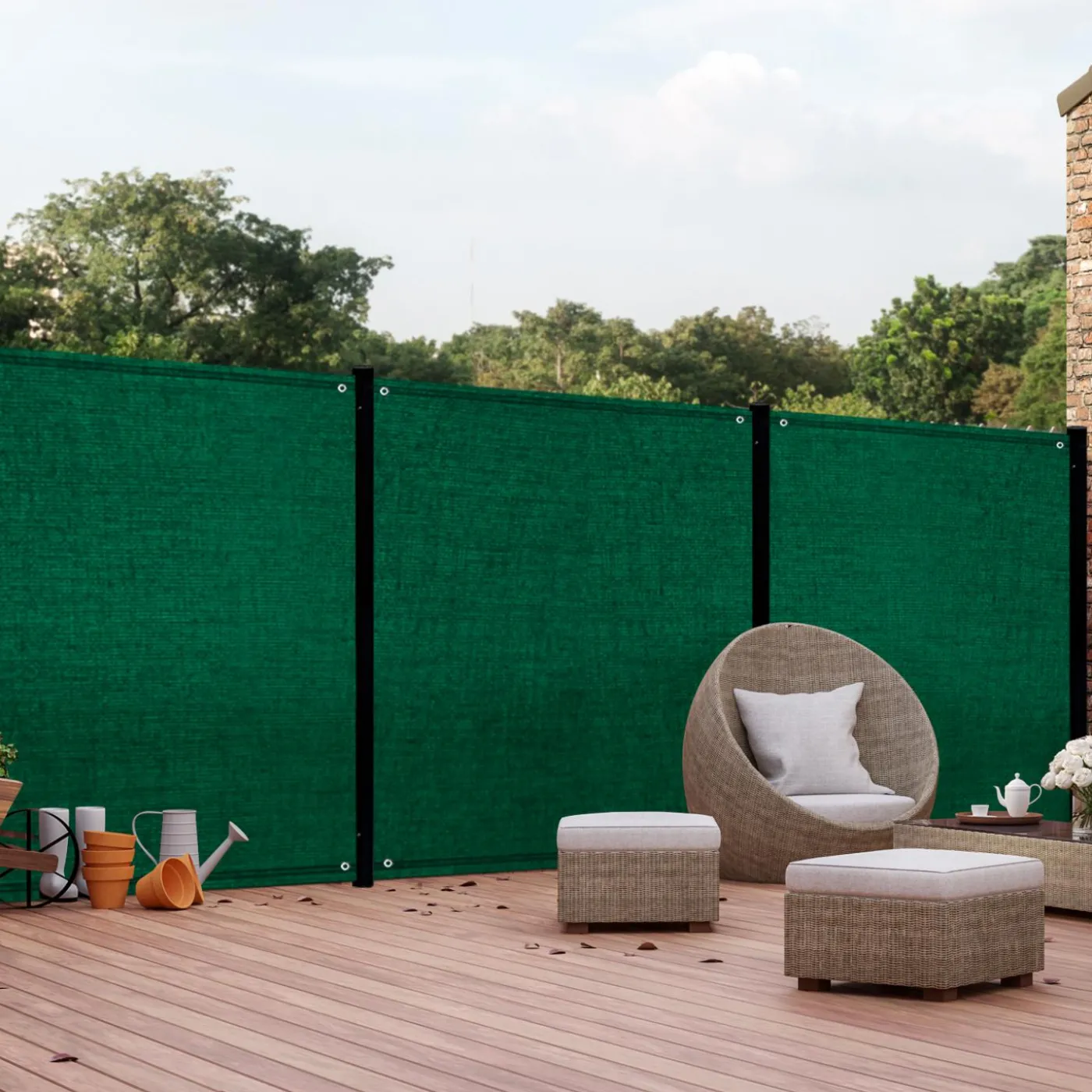 Brise vue vert 1,8 m x 10 m occultant 400 gr/m²