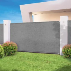 Brise-vue gris clair 1,5 m x 10 m occultant 300 g/m²
