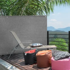 Brise-vue gris clair 1,5 m x 10 m occultant 300 g/m²