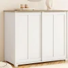 Buffet 100 cm 2 portes coulissantes blanc