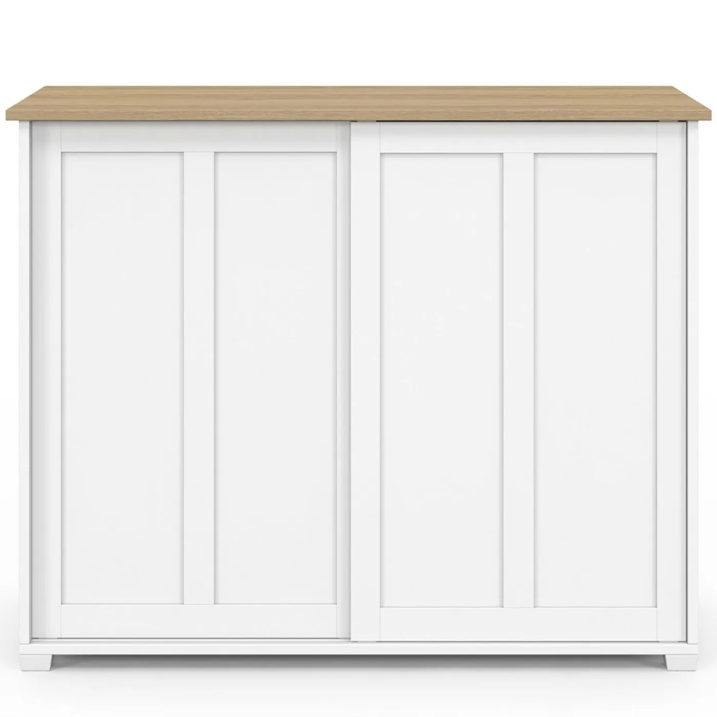Buffet 100 cm 2 portes coulissantes blanc