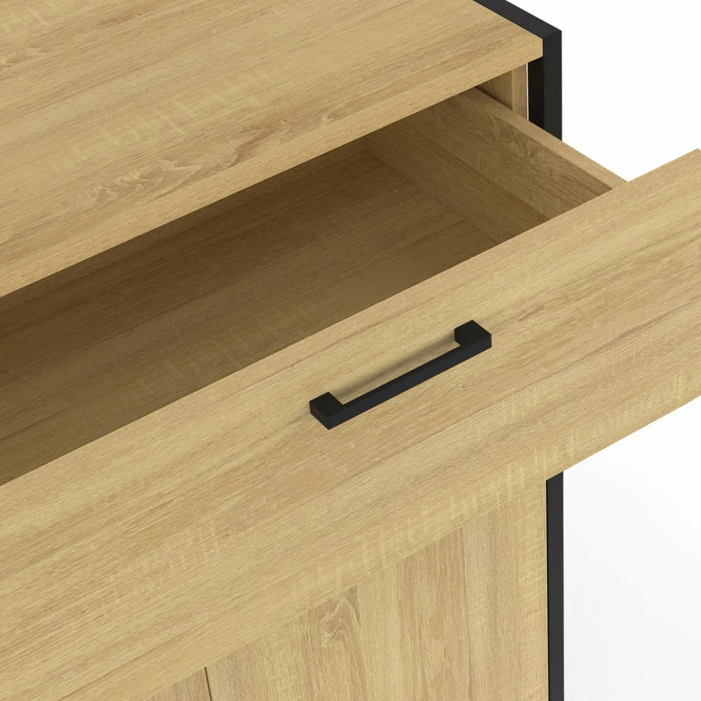 Buffet 100 cm 3 portes et 1 tiroir design industriel