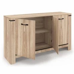 Buffet 3 portes 140 cm en bois clair