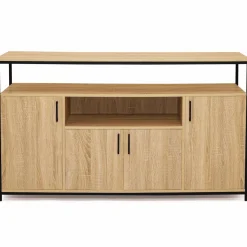 Buffet 4 portes industriel avec niche 140 cm