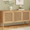 Buffet bas 3 portes avec cannage 110 cm