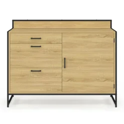 Buffet bas de cuisine 120 cm 3 tiroirs design industriel