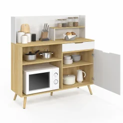 Buffet bas de cuisine hêtre et blanc