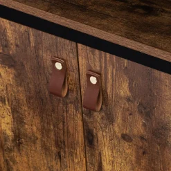 Buffet bas industriel 2 portes effet bois vieilli 100 cm
