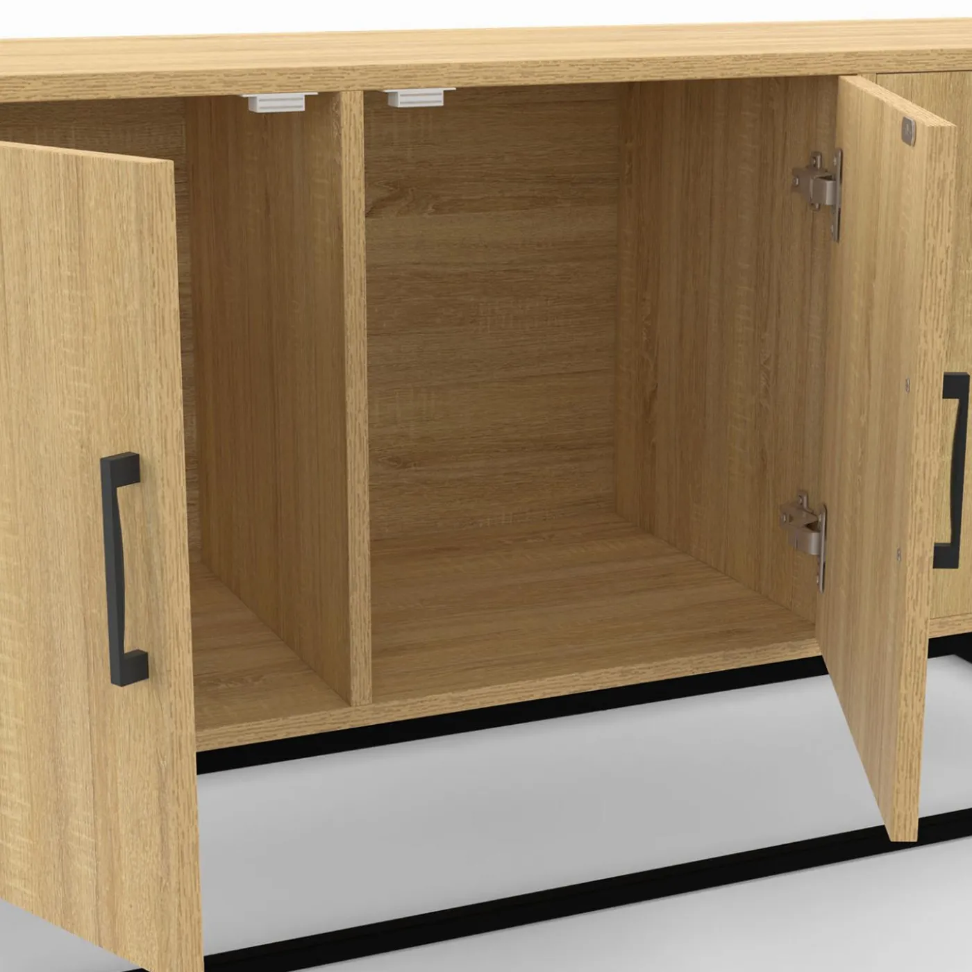 Buffet bas industriel bois et noir