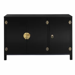Buffet bas noir style asiatique 3 portes