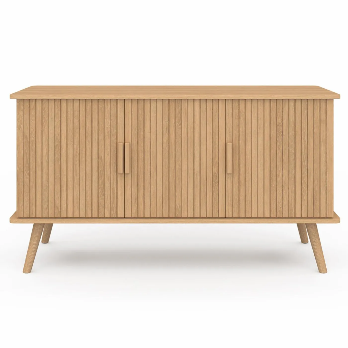 Buffet bois 3 portes 110 cm effet lattes