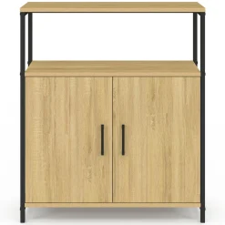 Buffet d'appoint 1 niche et 2 portes 70 cm design industriel