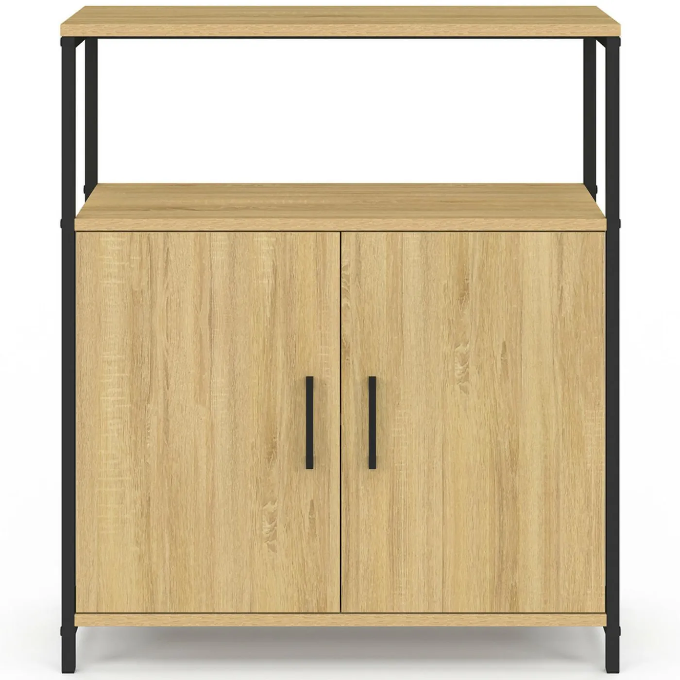 Buffet d'appoint 1 niche et 2 portes 70 cm design industriel