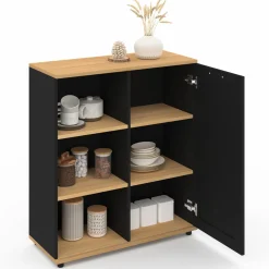 Buffet d'appoint noir et bois
