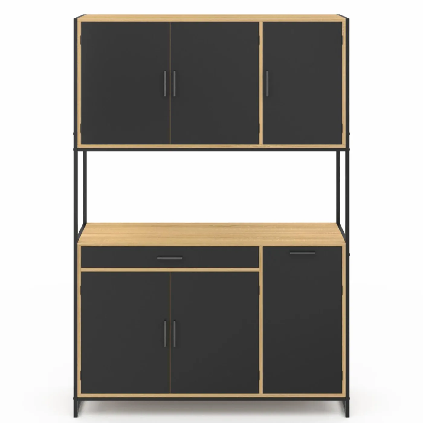 Buffet de cuisine industriel 120 cm avec 6 portes