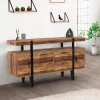 Buffet de salon industriel 4 portes bois et noir