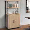 Buffet haut style industriel 2 portes avec étagères