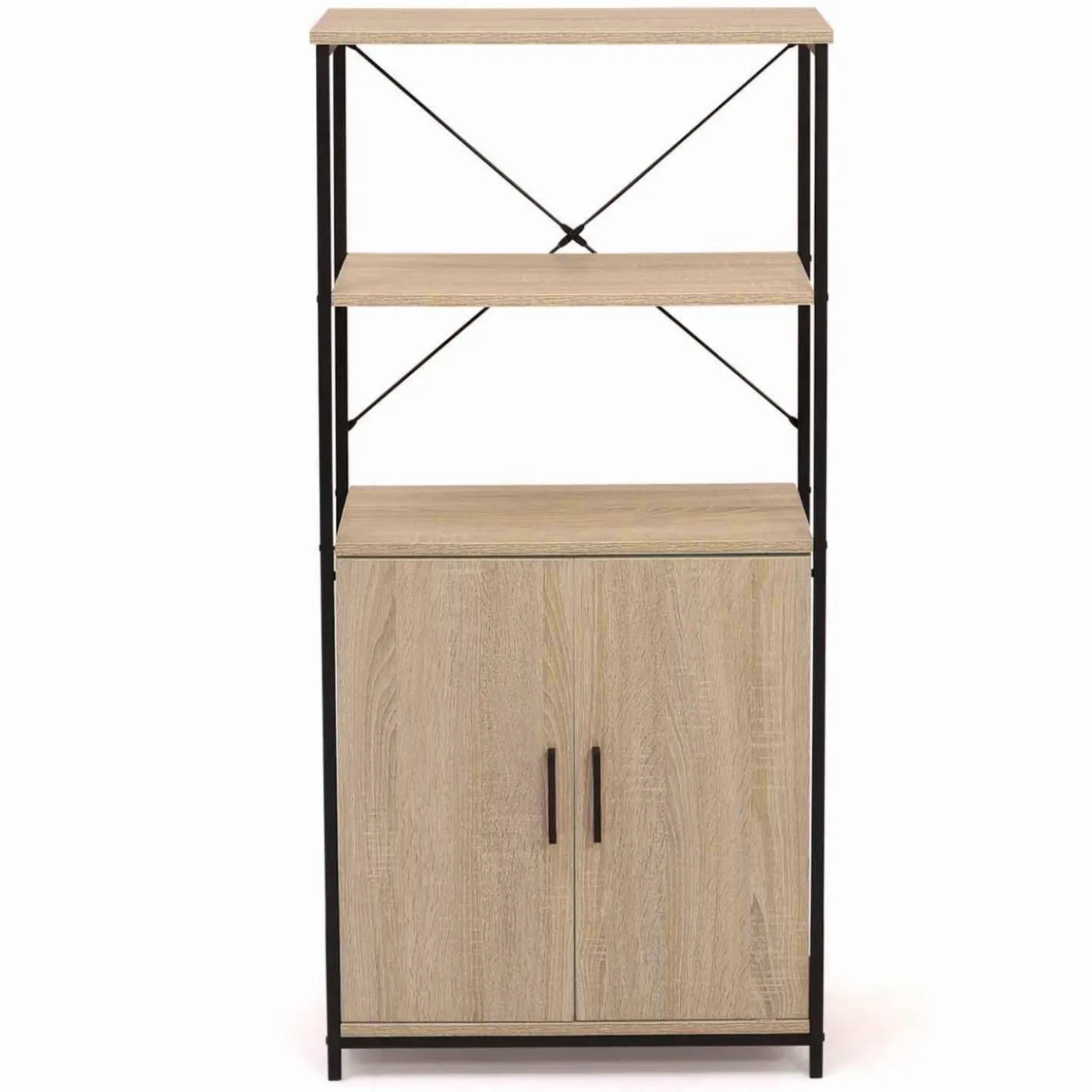 Buffet haut style industriel 2 portes avec étagères