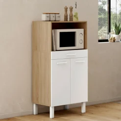 Buffet mi-haut 60 cm 1 tiroir 2 portes blanc