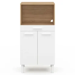 Buffet mi-haut 60 cm 1 tiroir 2 portes blanc