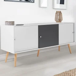 Buffet scandinave bois blanc et gris EFFIE