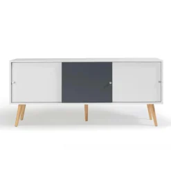 Buffet scandinave bois blanc et gris EFFIE