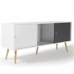 Buffet scandinave bois blanc et gris EFFIE