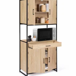 Buffet vaisselier industriel 80 cm 4 portes 1 tiroir