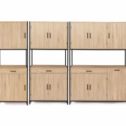 Buffet vaisselier industriel 80 cm 4 portes 1 tiroir