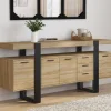 Buffet XXL 180 cm 4 portes 3 tiroirs bois et noir