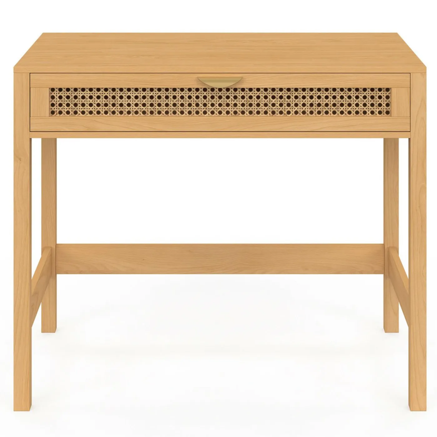 Bureau 1 tiroir bois et cannage 90*50