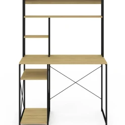 Bureau avec étagères de rangement DETROIT design industriel