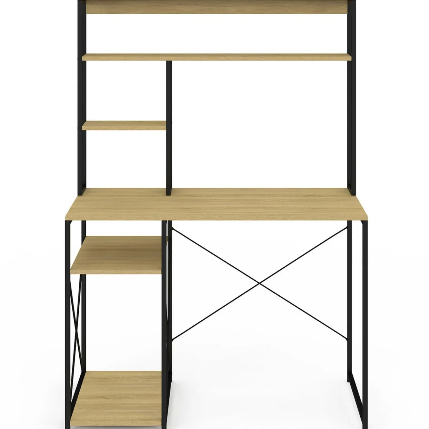 Bureau avec étagères de rangement DETROIT design industriel