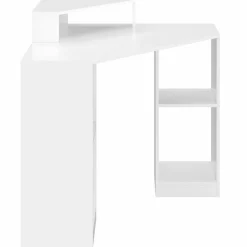 Bureau d’angle blanc avec rangement