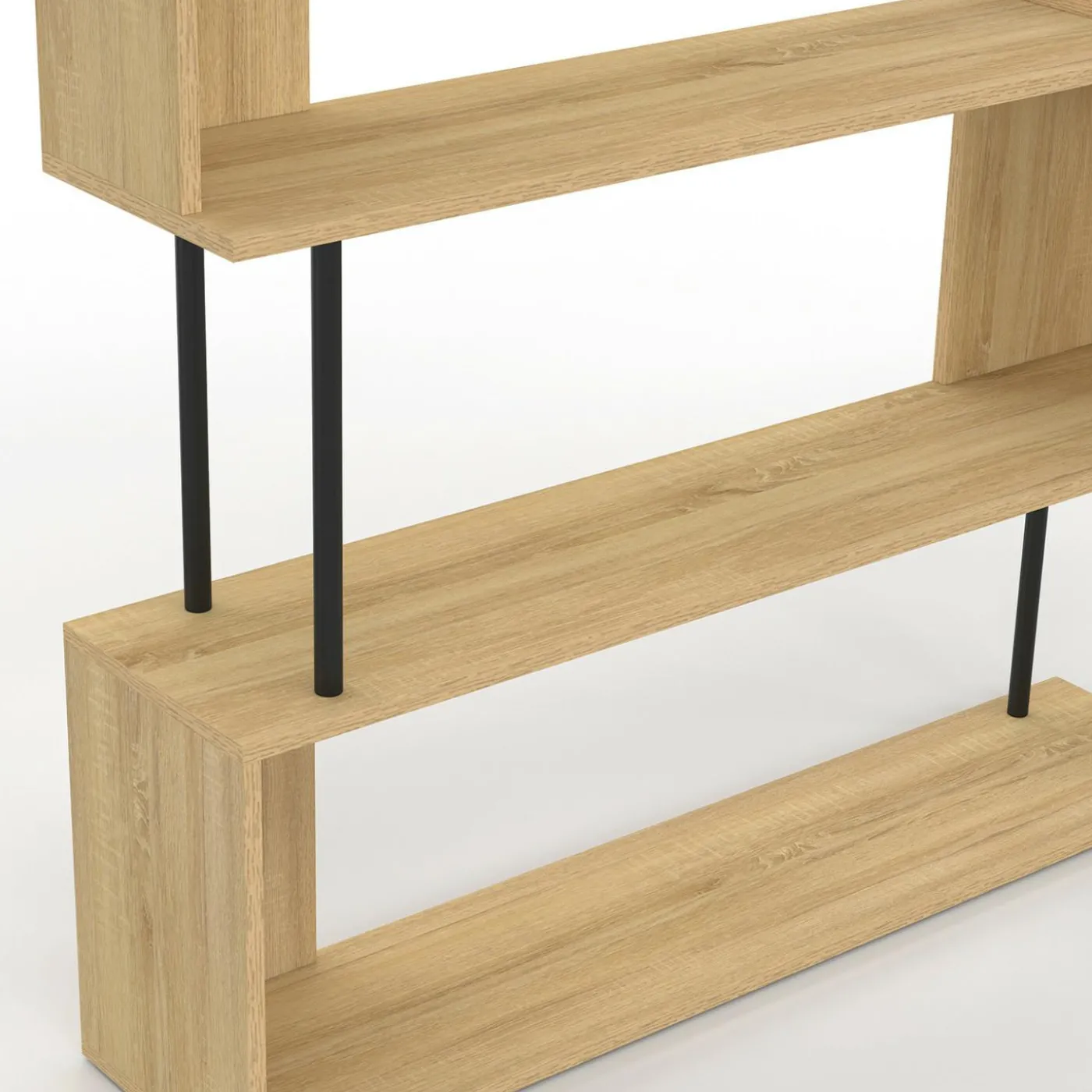 Bureau d'angle industriel rotatif 180° en forme de S