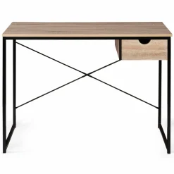 Bureau design industriel avec tiroir latéral 110 cm