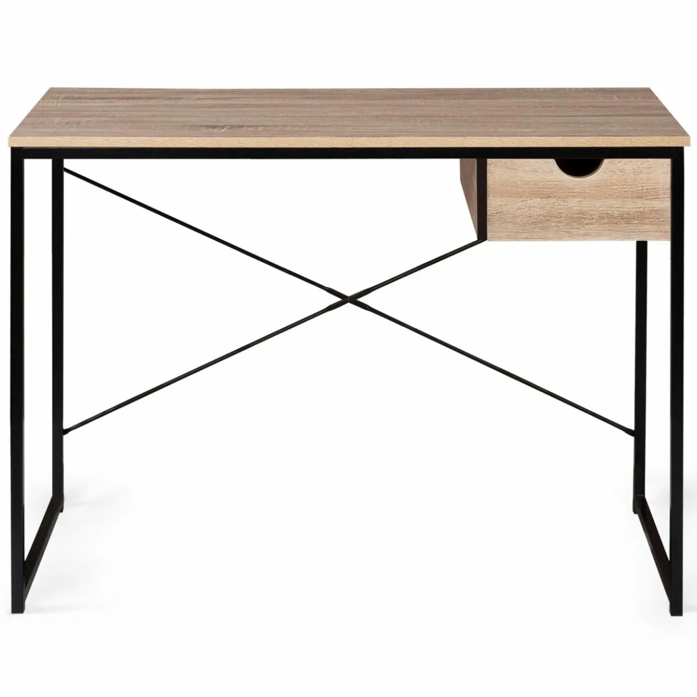 Bureau design industriel avec tiroir latéral 110 cm