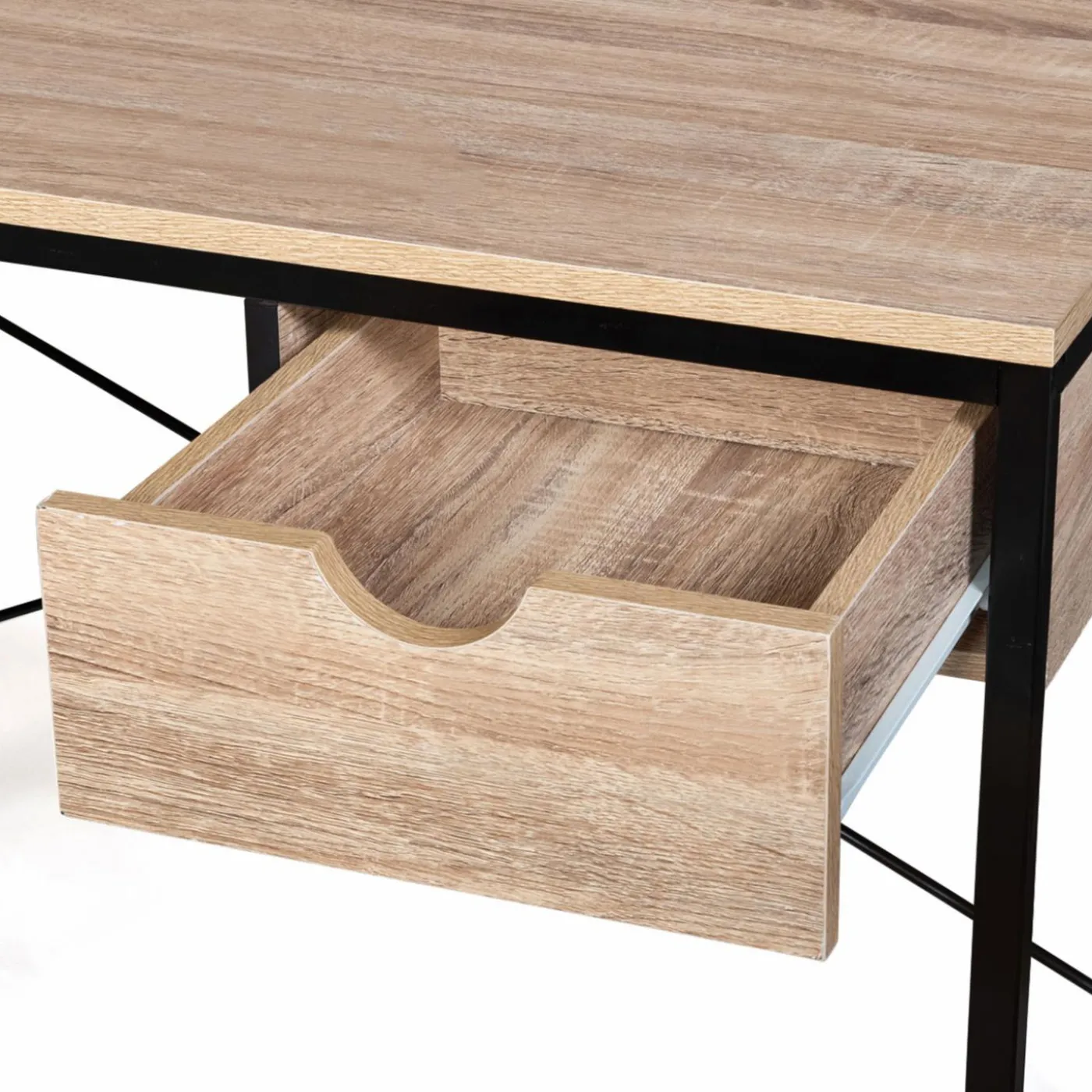 Bureau design industriel avec tiroir latéral 110 cm