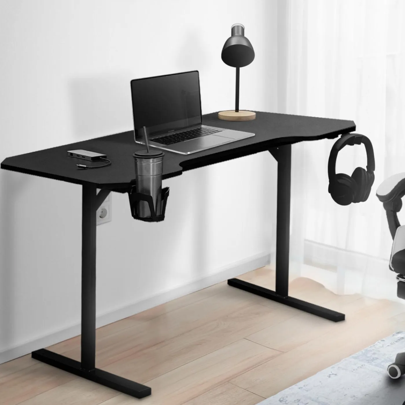 Bureau gamer noir 120 cm