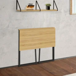 Bureau pliable industriel bois et métal