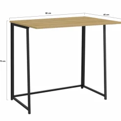 Bureau pliable industriel bois et métal