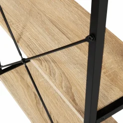 Bureau style industriel en métal et bois avec étagères