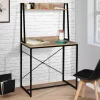 Bureau étagère droit design industriel bois et métal