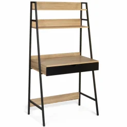 Bureau étagères deux niveaux style industriel