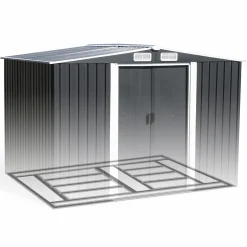 Cabanon de jardin en métal 5,3m² gris
