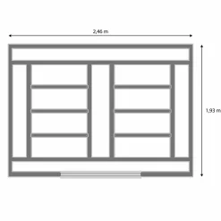 Cabanon de jardin en métal 5,3m² gris