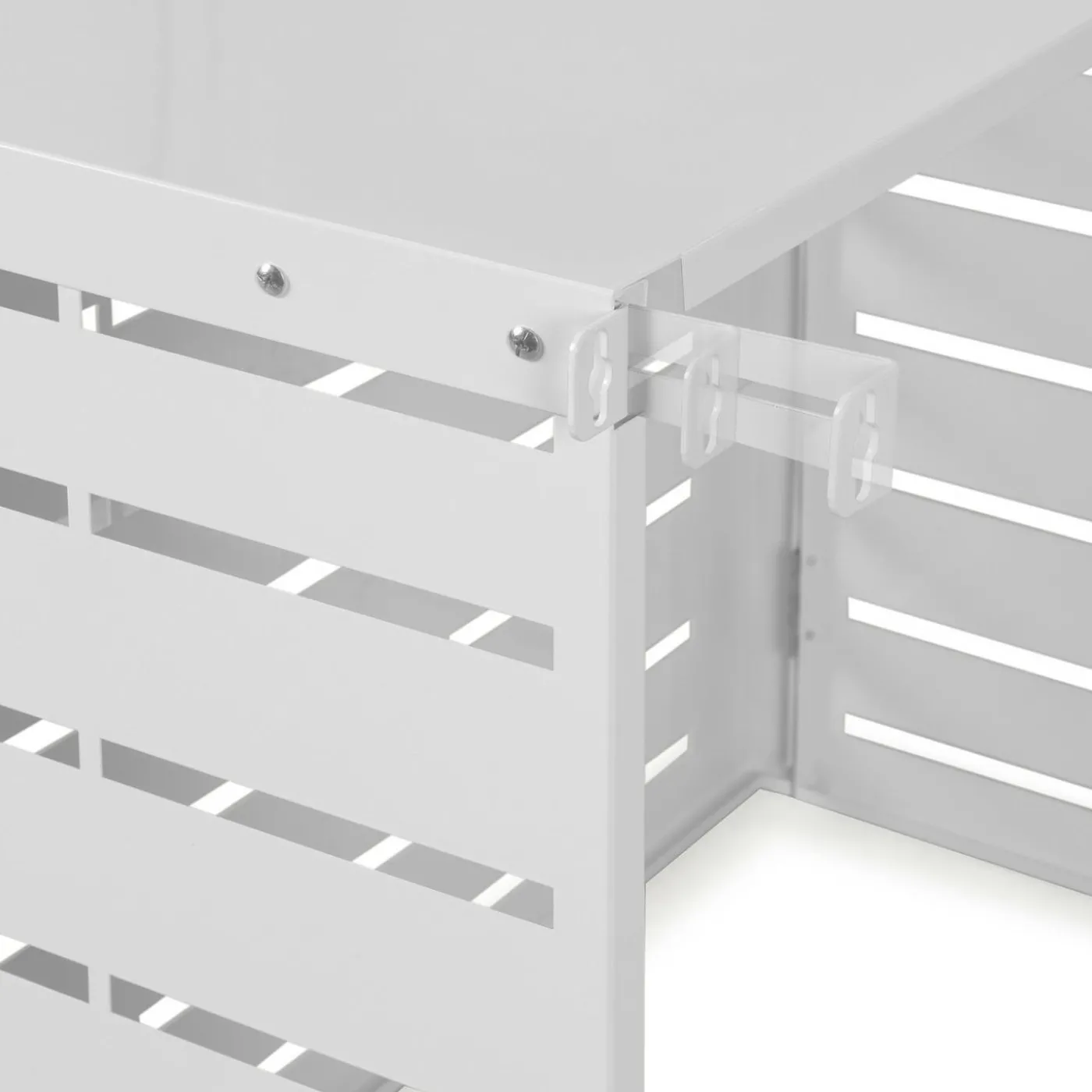 Cache climatiseur métal blanc